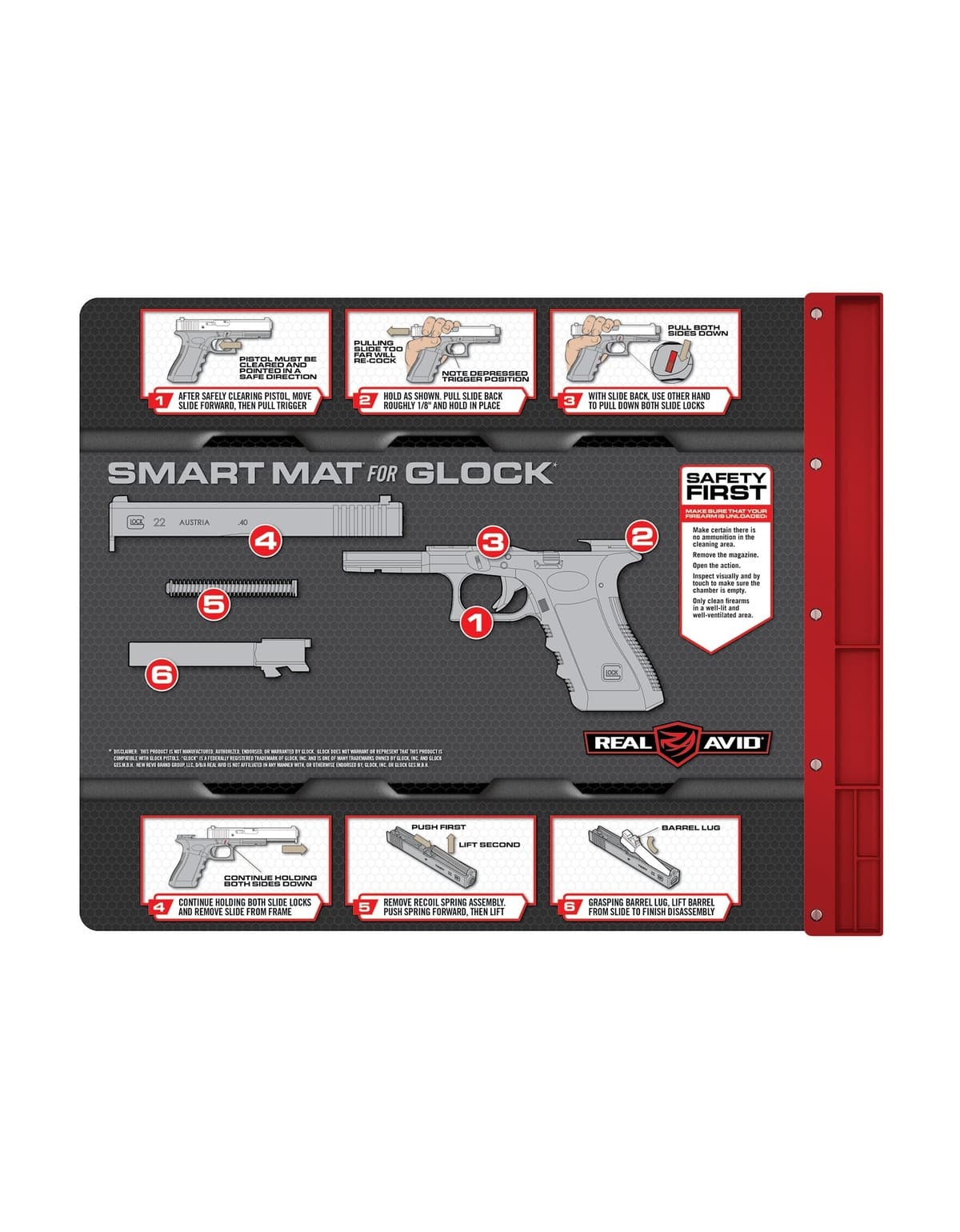 TAPIS DE DEMONTAGE ARME DE POING GLOCK REAL AVID