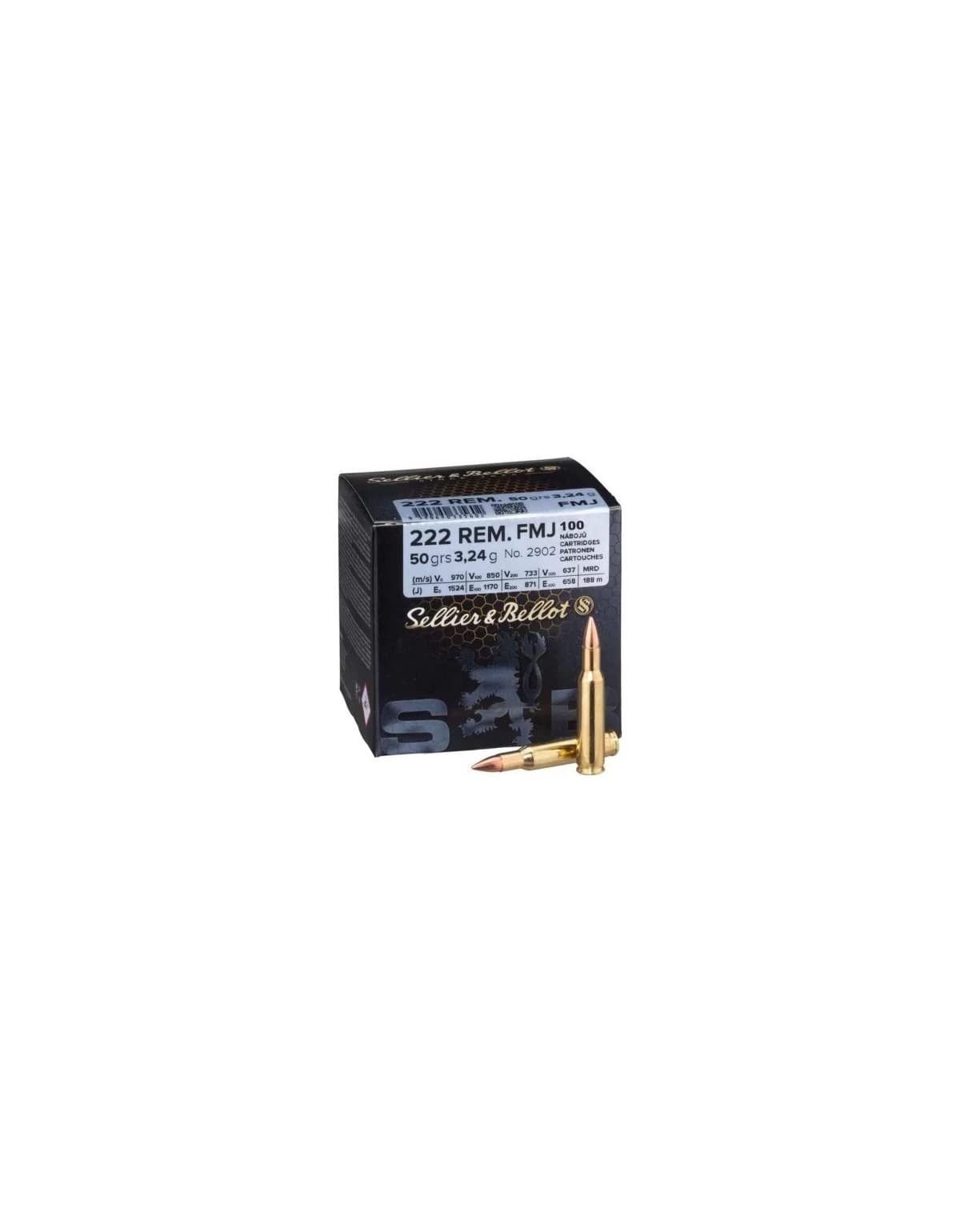MUNITION SB 222 REM 50GR X100