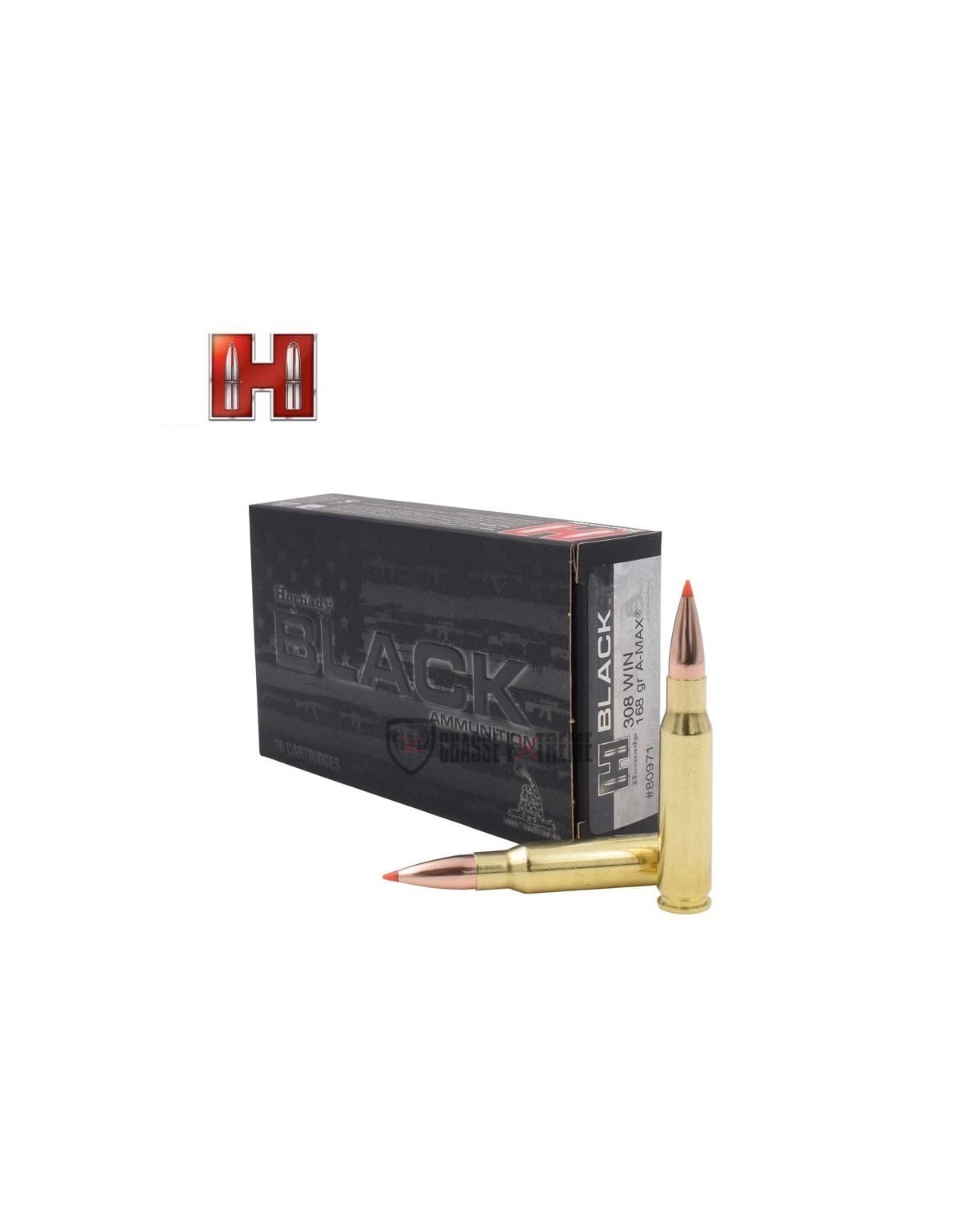 MUNITION HORNADY 308WIN 168GR A-MAX X20