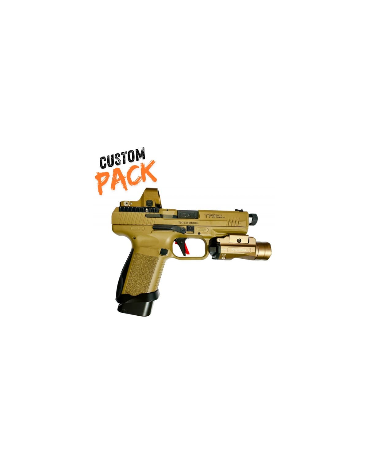 PISTOLET CANIK TP9 ELITE COMBAT FDE pack RED DOT + LAMPE !