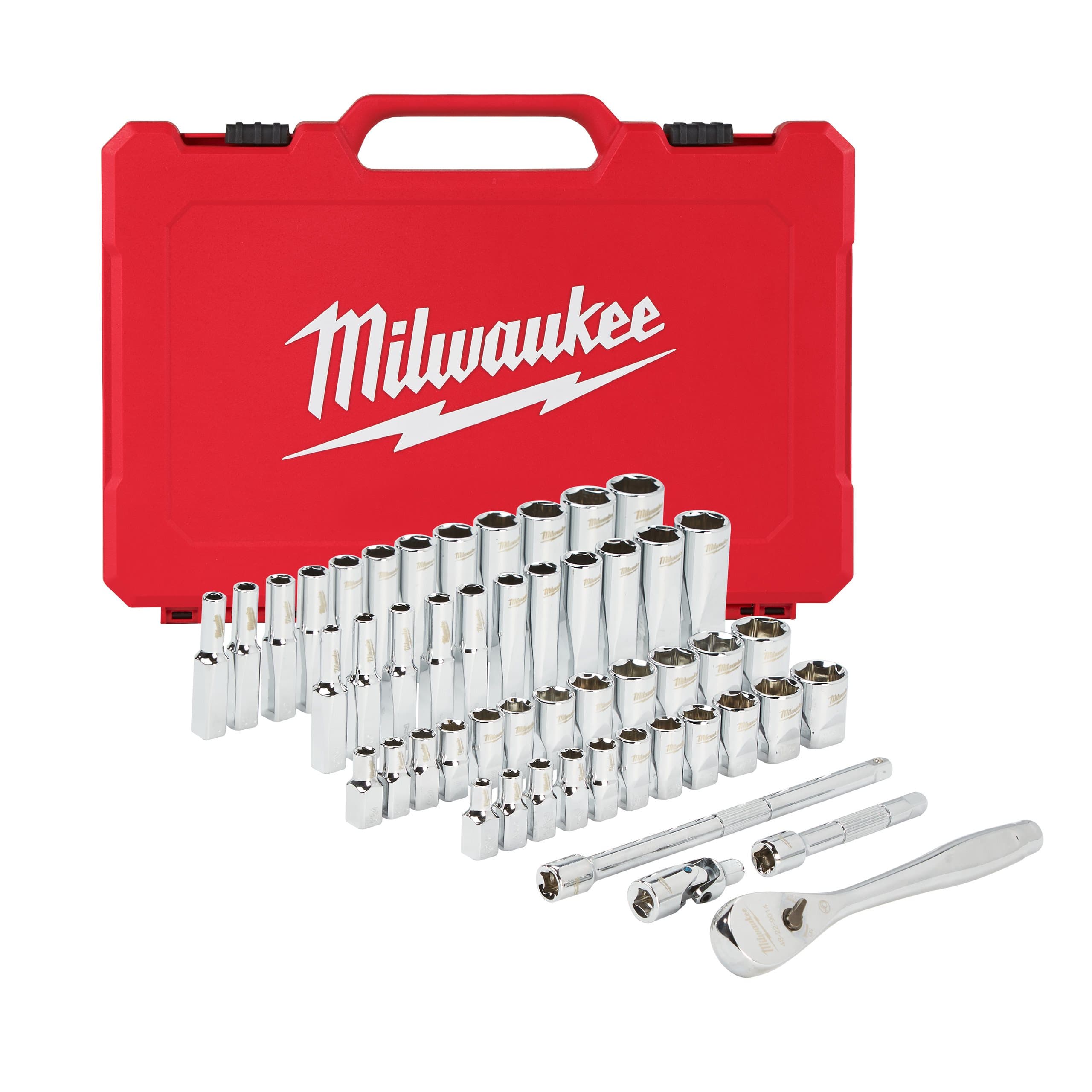 Milwaukee 1/4 50 pc Drive Ratchet.+ Socket Set SAE + Metric