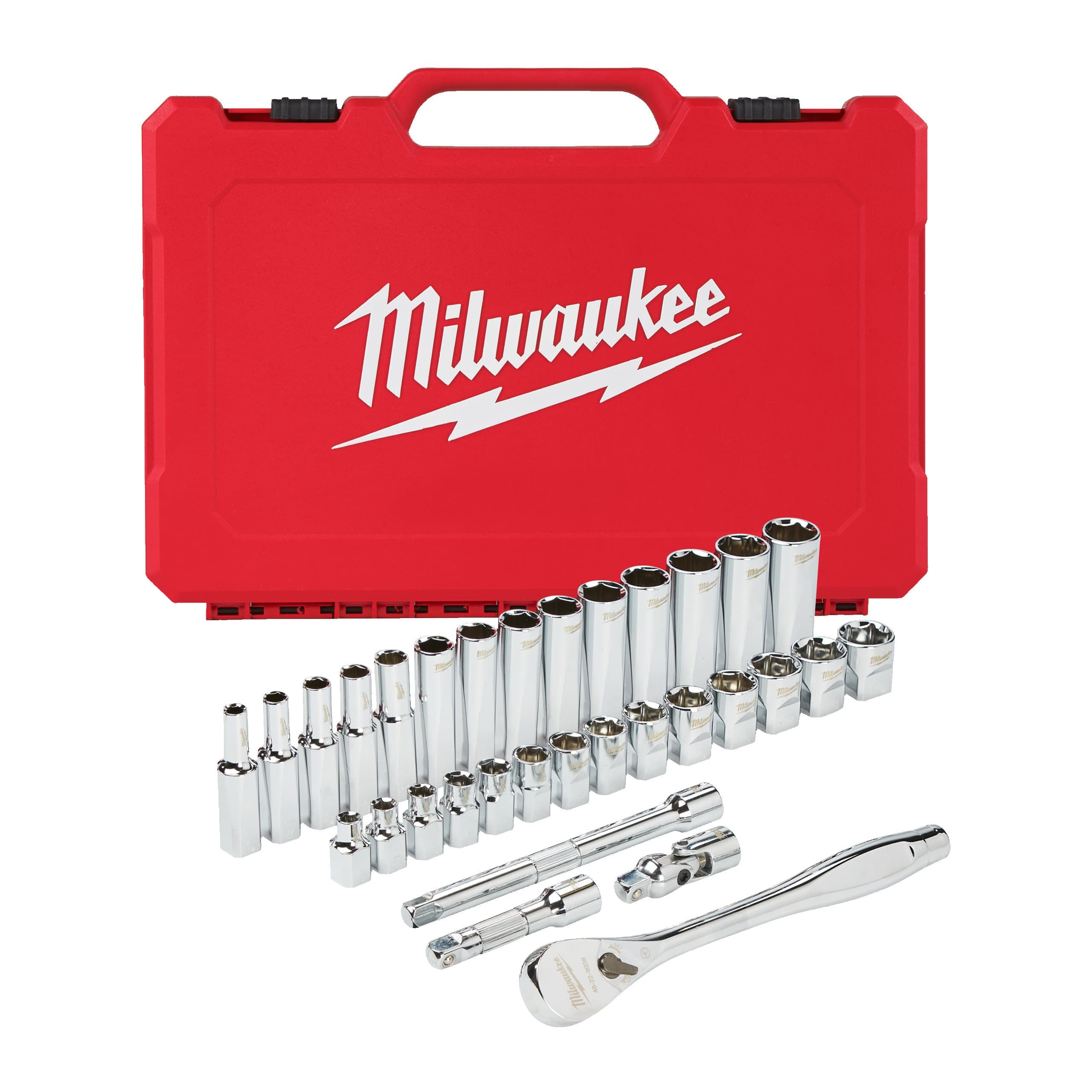 Milwaukee 3/8 Drive 32 pc Ratchet + Socket Set Metric