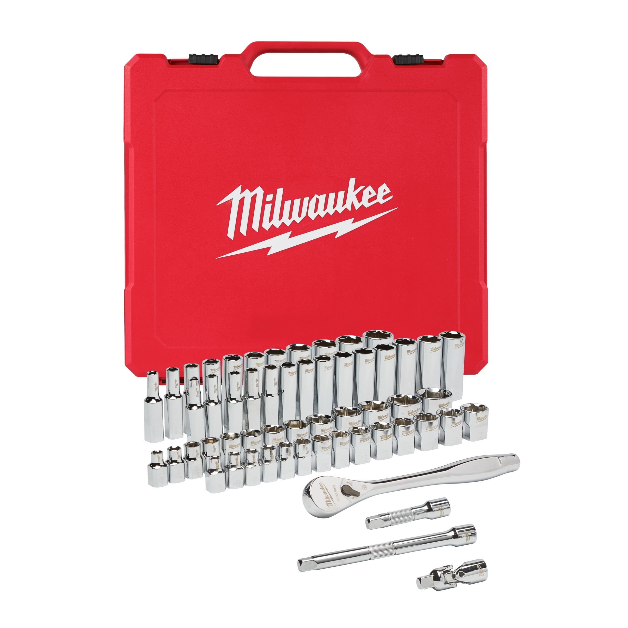 Milwaukee 3/8 Drive 56 pc Ratchet + Socket Set SAE + Metric