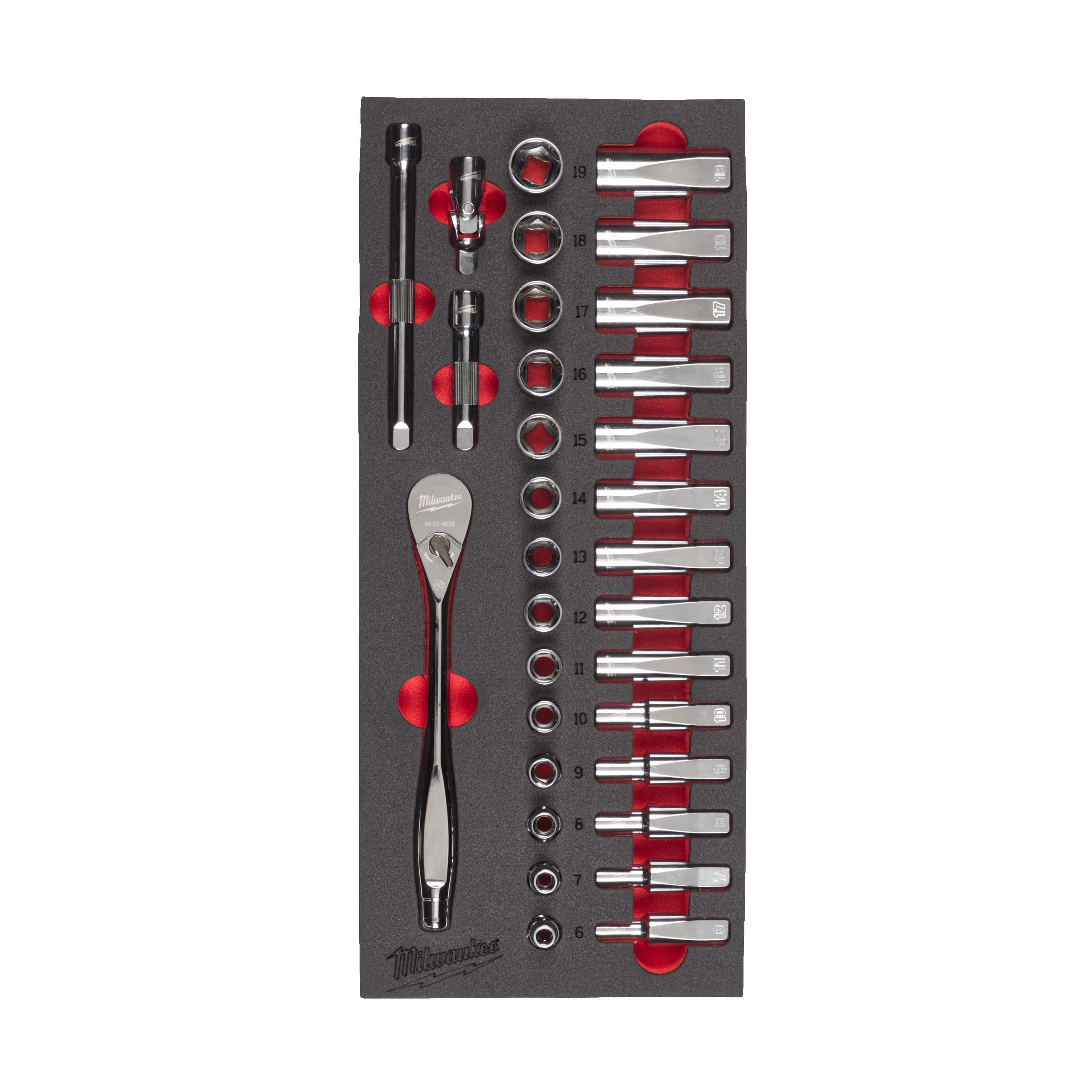 Milwaukee 3/8" Ratchet and Socket Set Foam Insert
