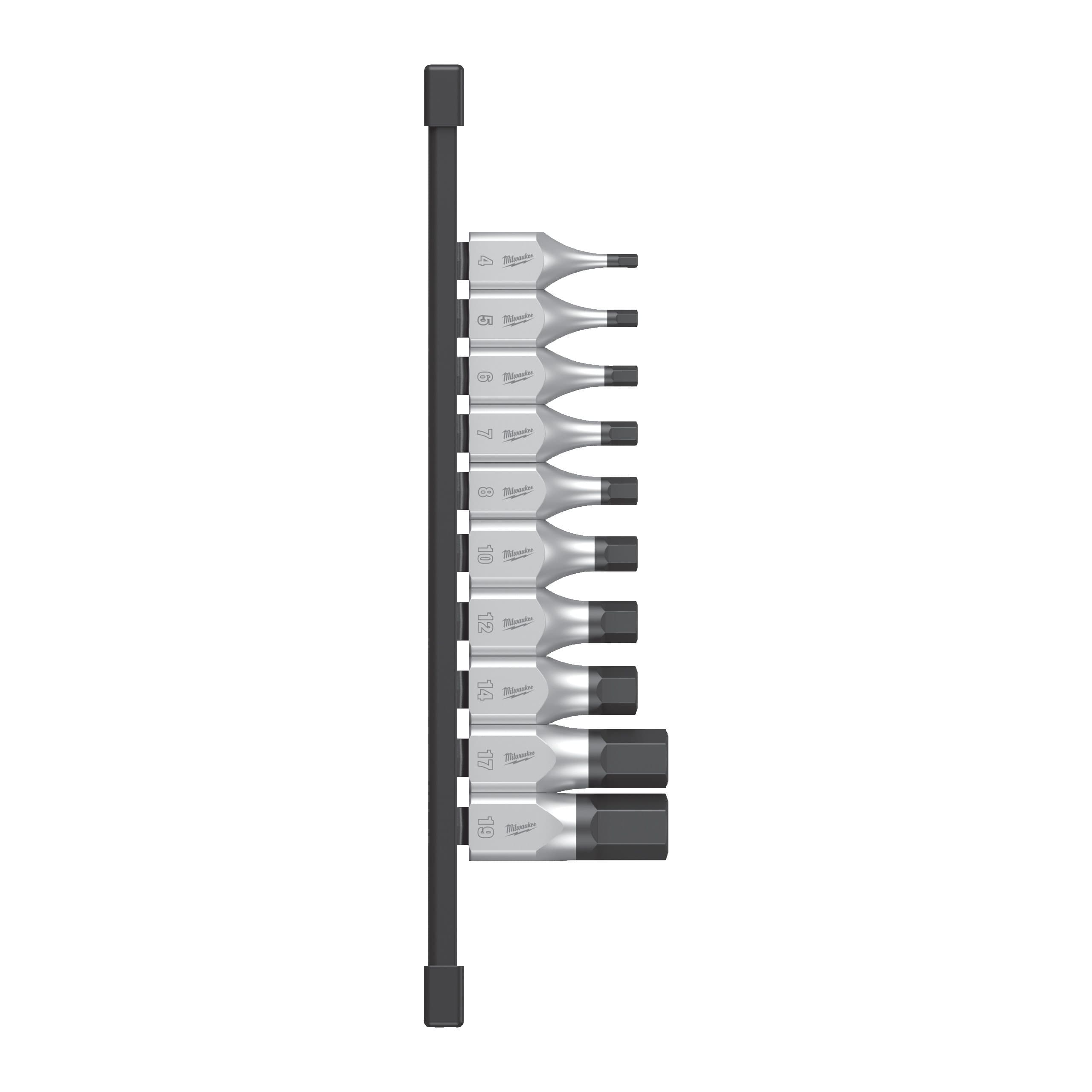 Milwaukee 1/2" Drive Metric Hex Bit Socket Set - 10 pc