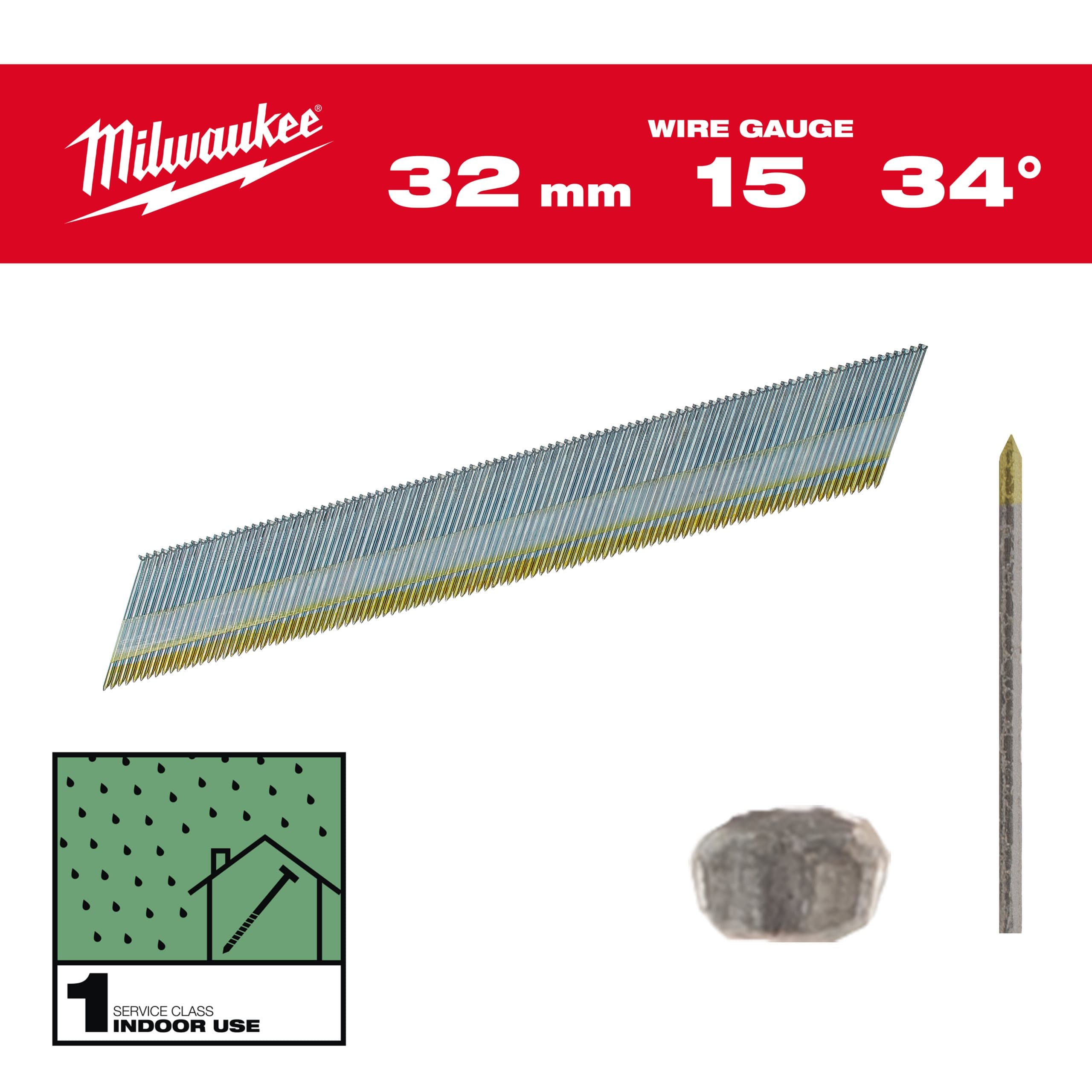 Milwaukee 15G / 34° / 32 mm / G / SC1 - 4.000 pc
