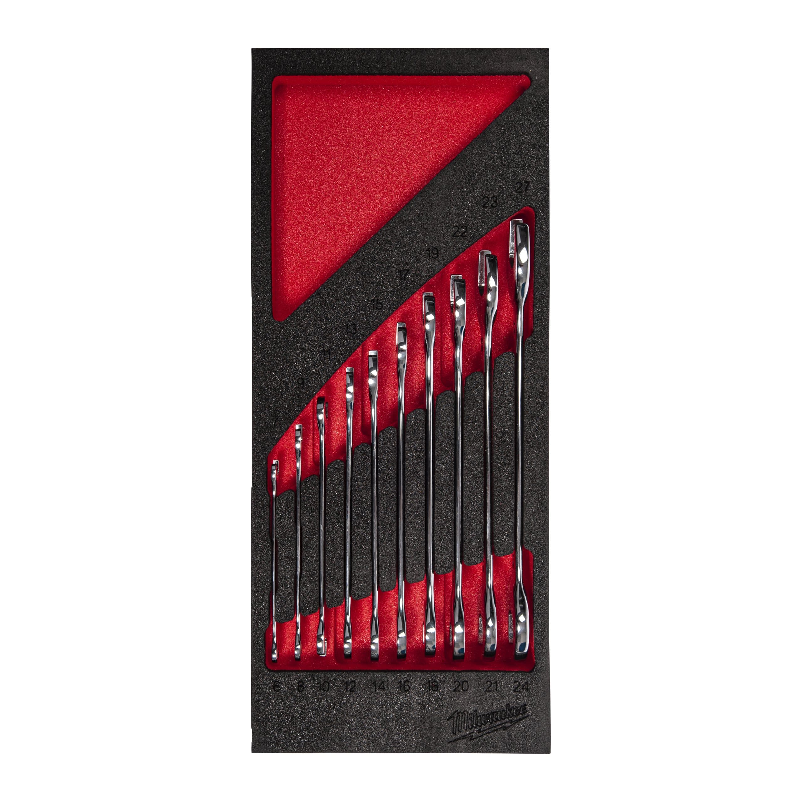 Milwaukee 10 pc Double Open End Spanner Foam Insert Set
