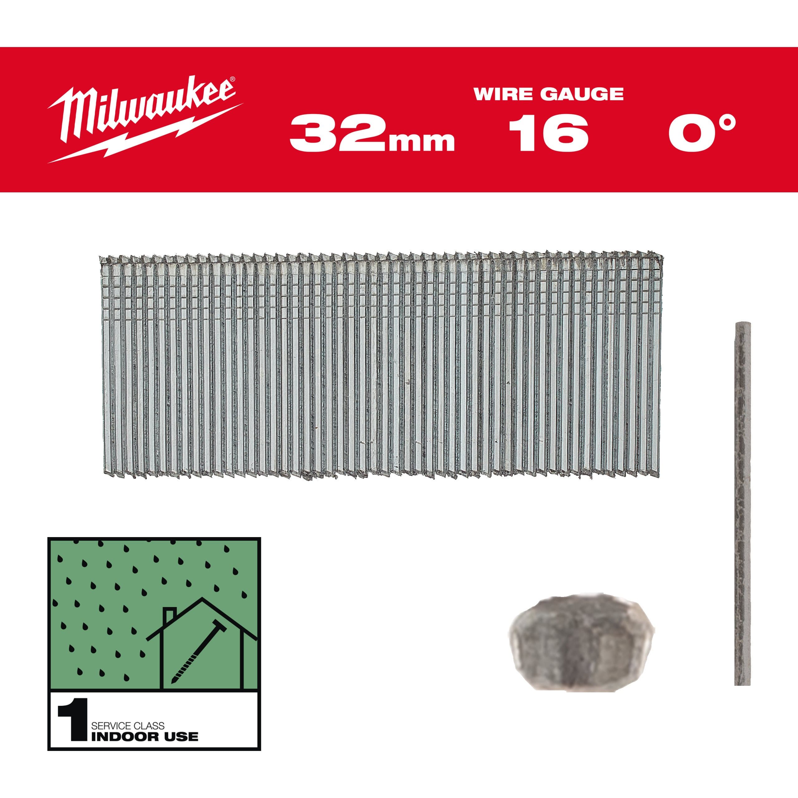 Milwaukee 16G / 0° / 25mm / G / SC1 - 5.000 pc