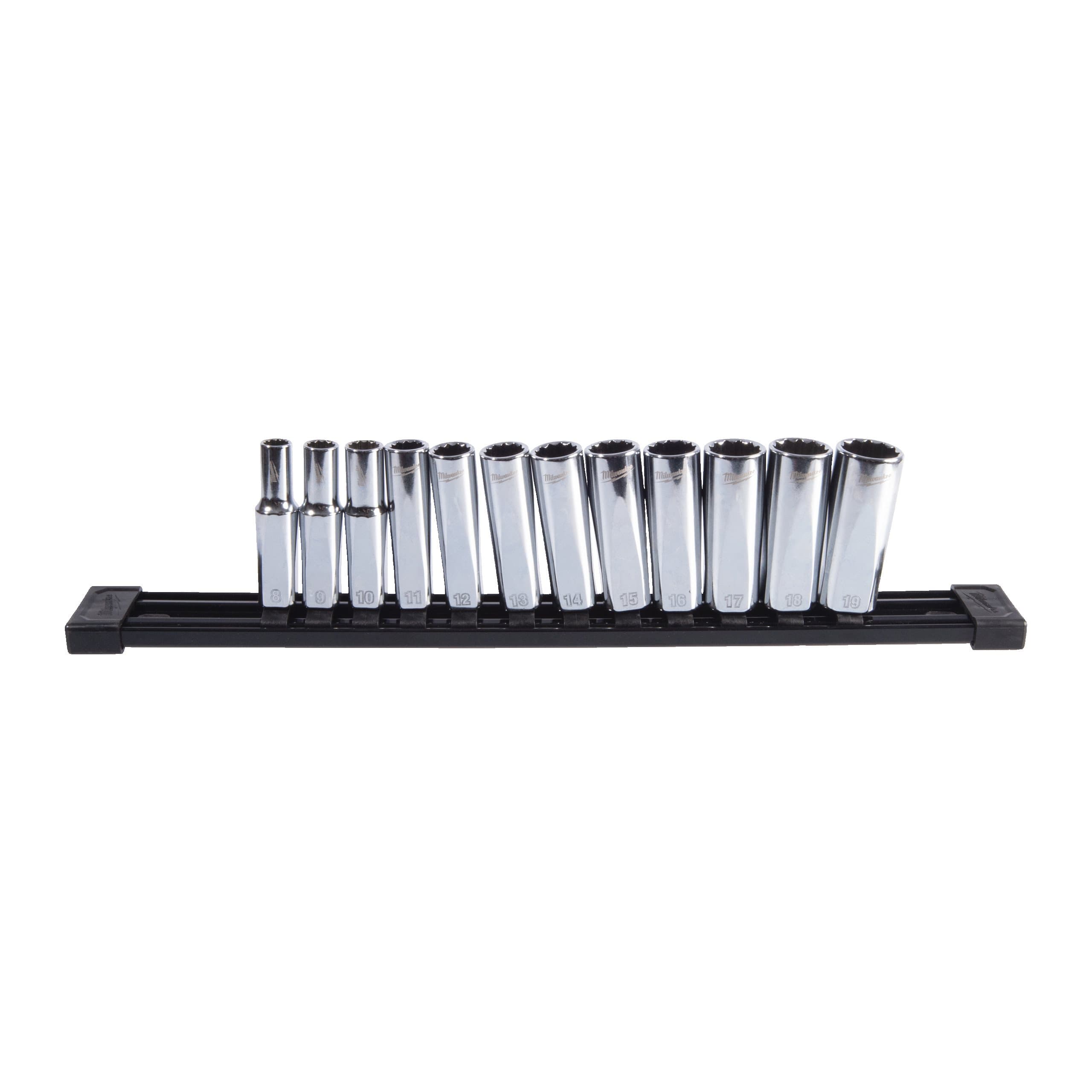 Milwaukee 12 pc 3/8" Drive Deep-12 Point Socket Set - Metric