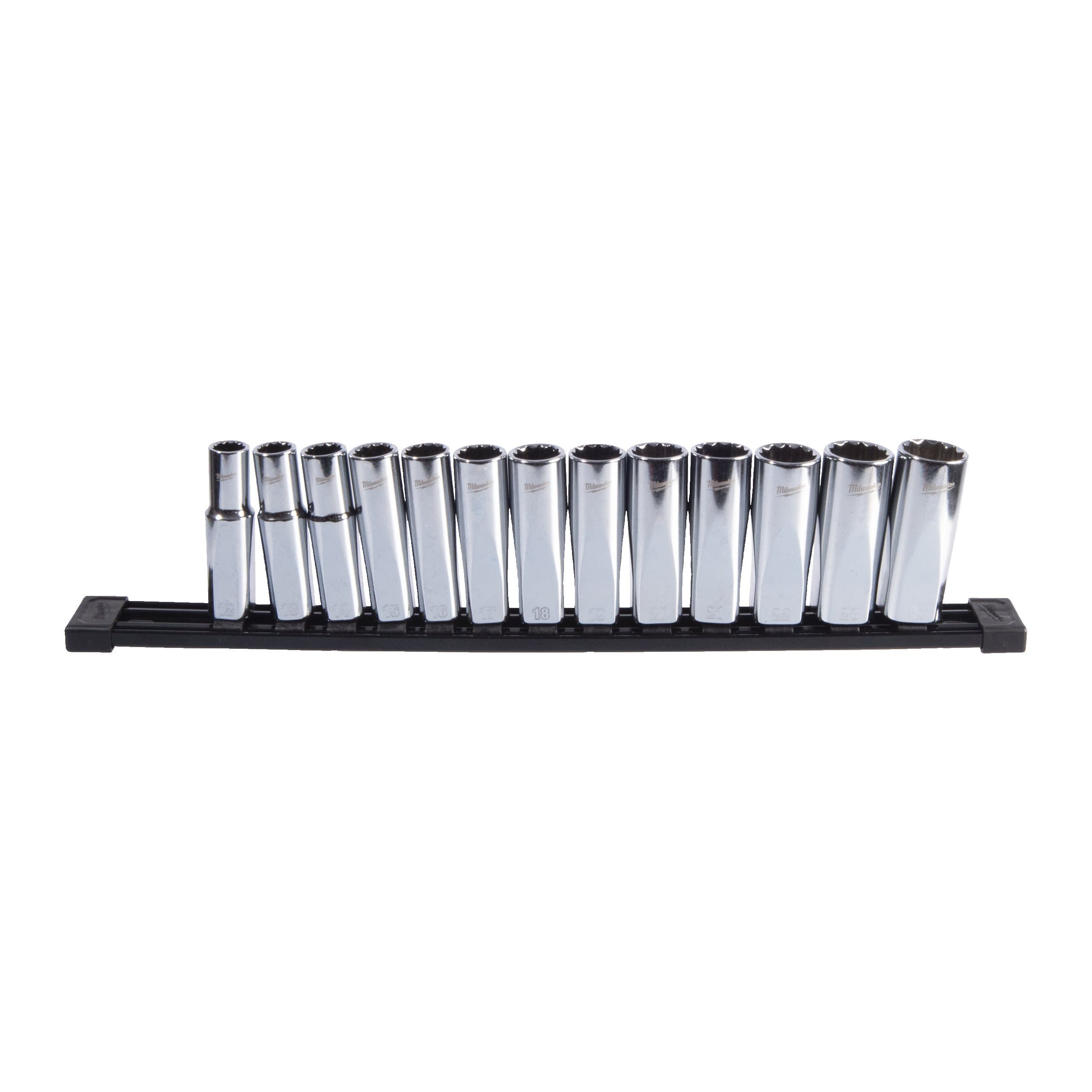 Milwaukee 13 pc 1/2" Drive Deep 12-Point Socket Set - Metric