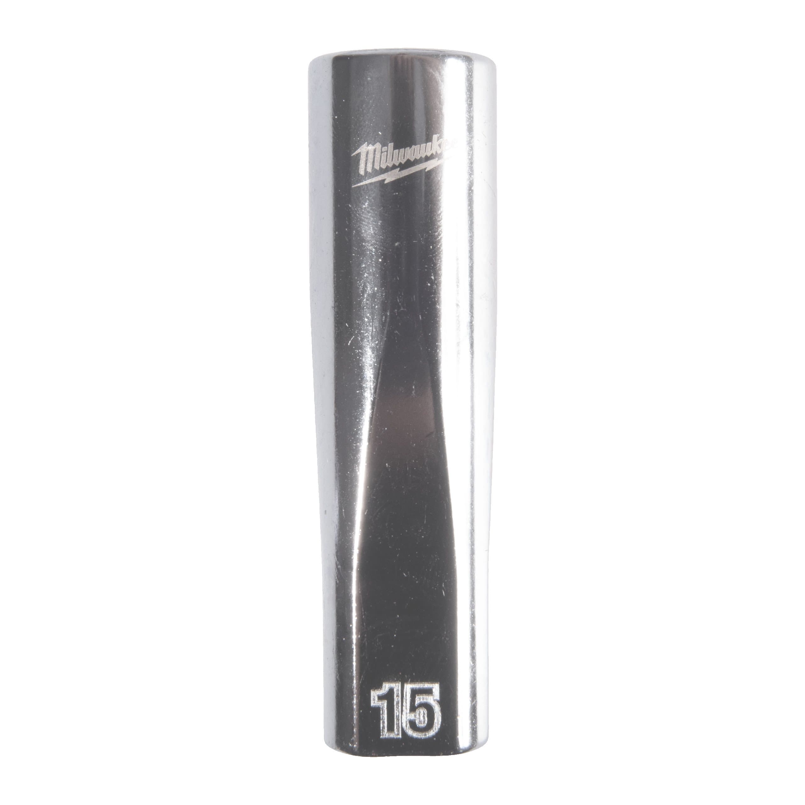 Milwaukee 1/2'' Drive Metric Deep 12-Point Socket - 15mm