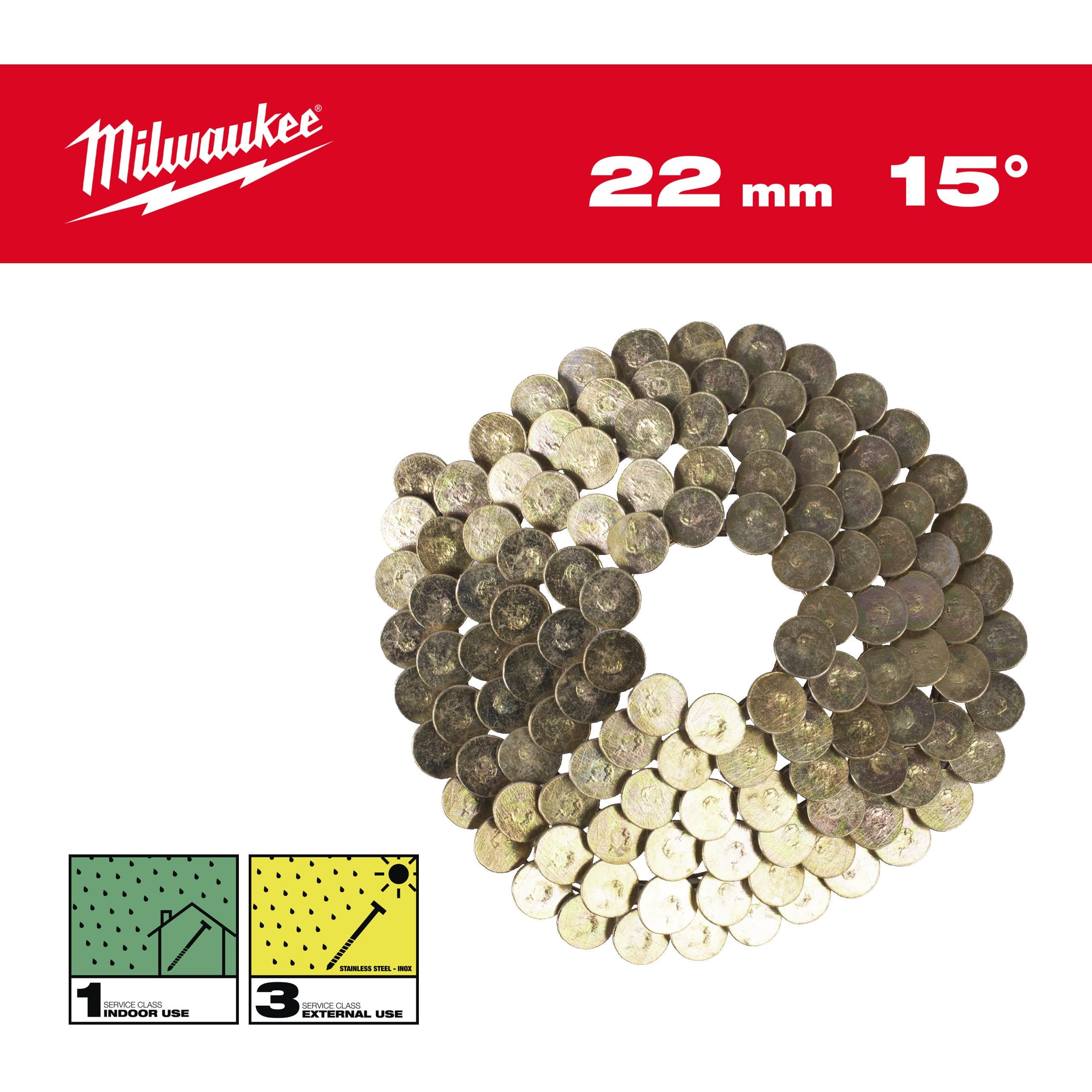 Milwaukee 15° RH 3.05 x 22 mm / SS / G-2880