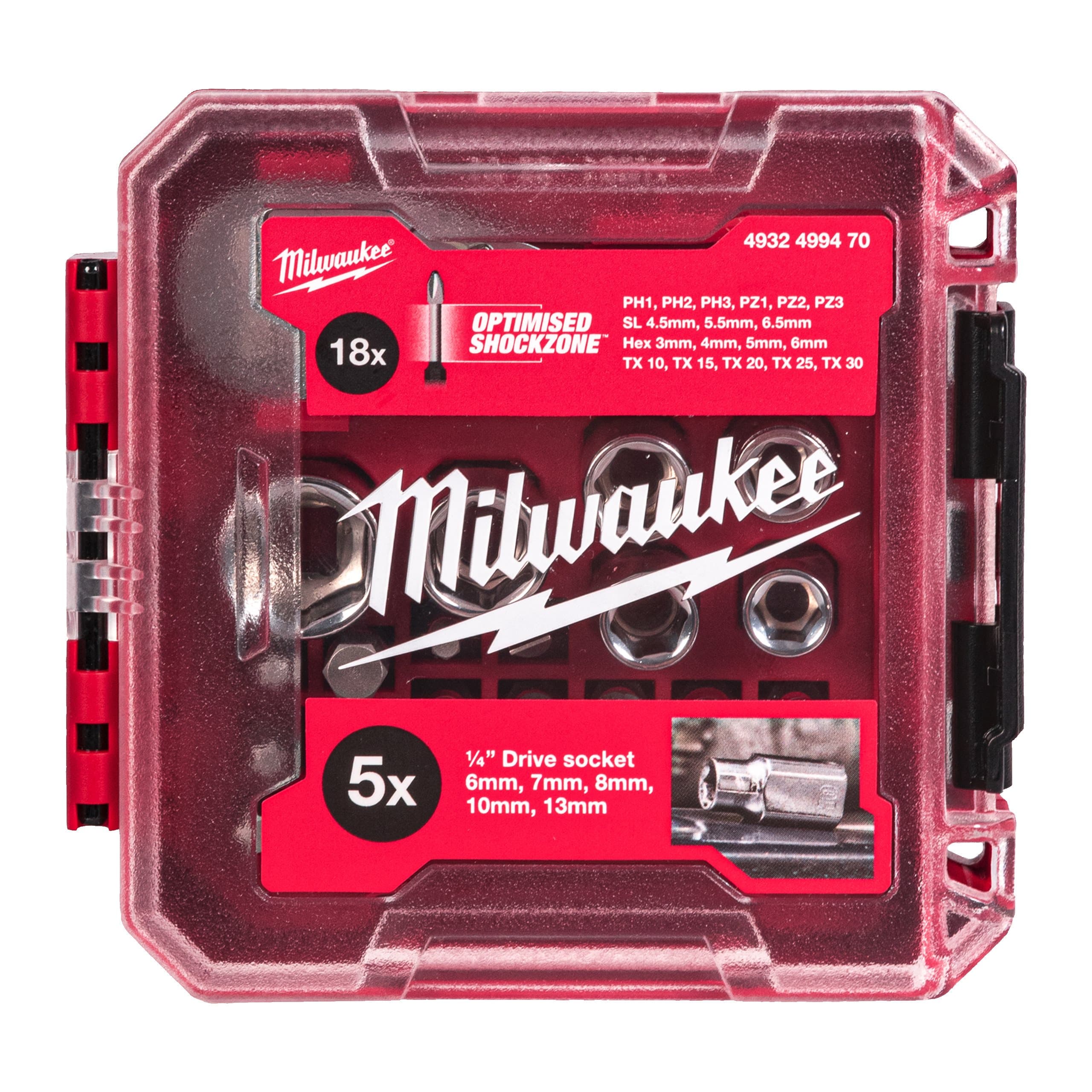 Milwaukee 25 pc 1/4" Drive Compact Ratchet Set in Packout compatible Box