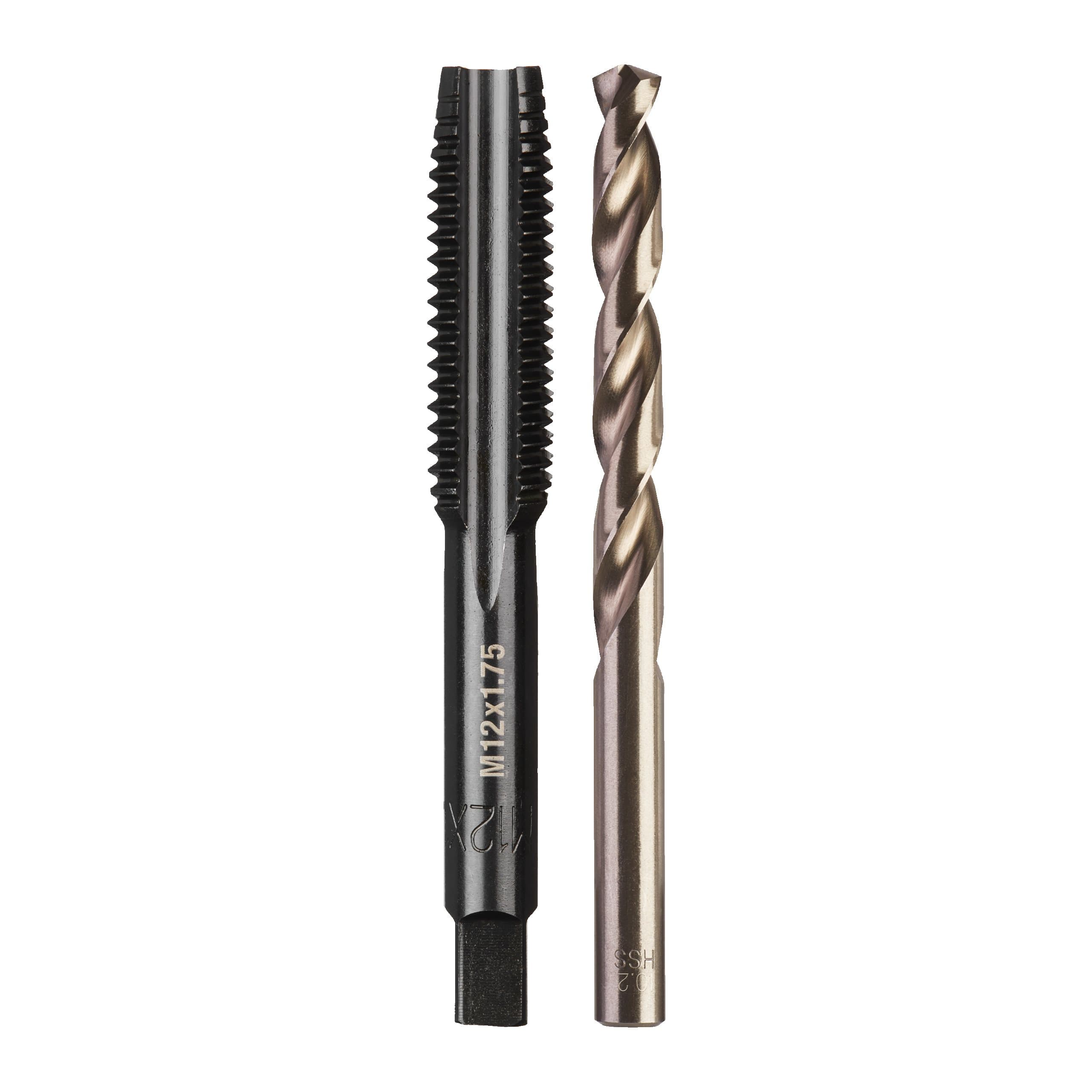 Milwaukee 2 pc M12-1.75 plug tap &10.2 DRILL BIT set