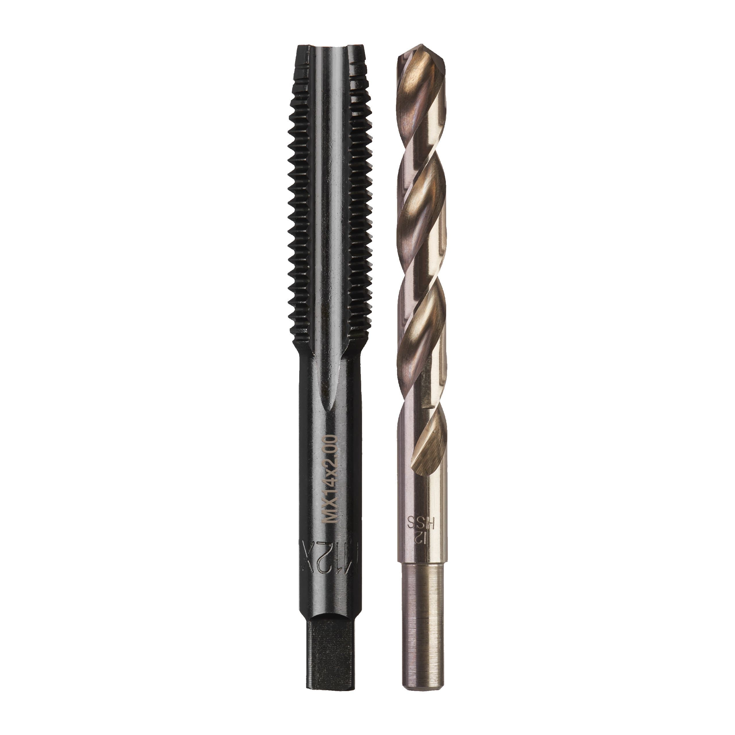 Milwaukee 2 pc M14-2.0 plug tap & 12.0 DRILL BIT set