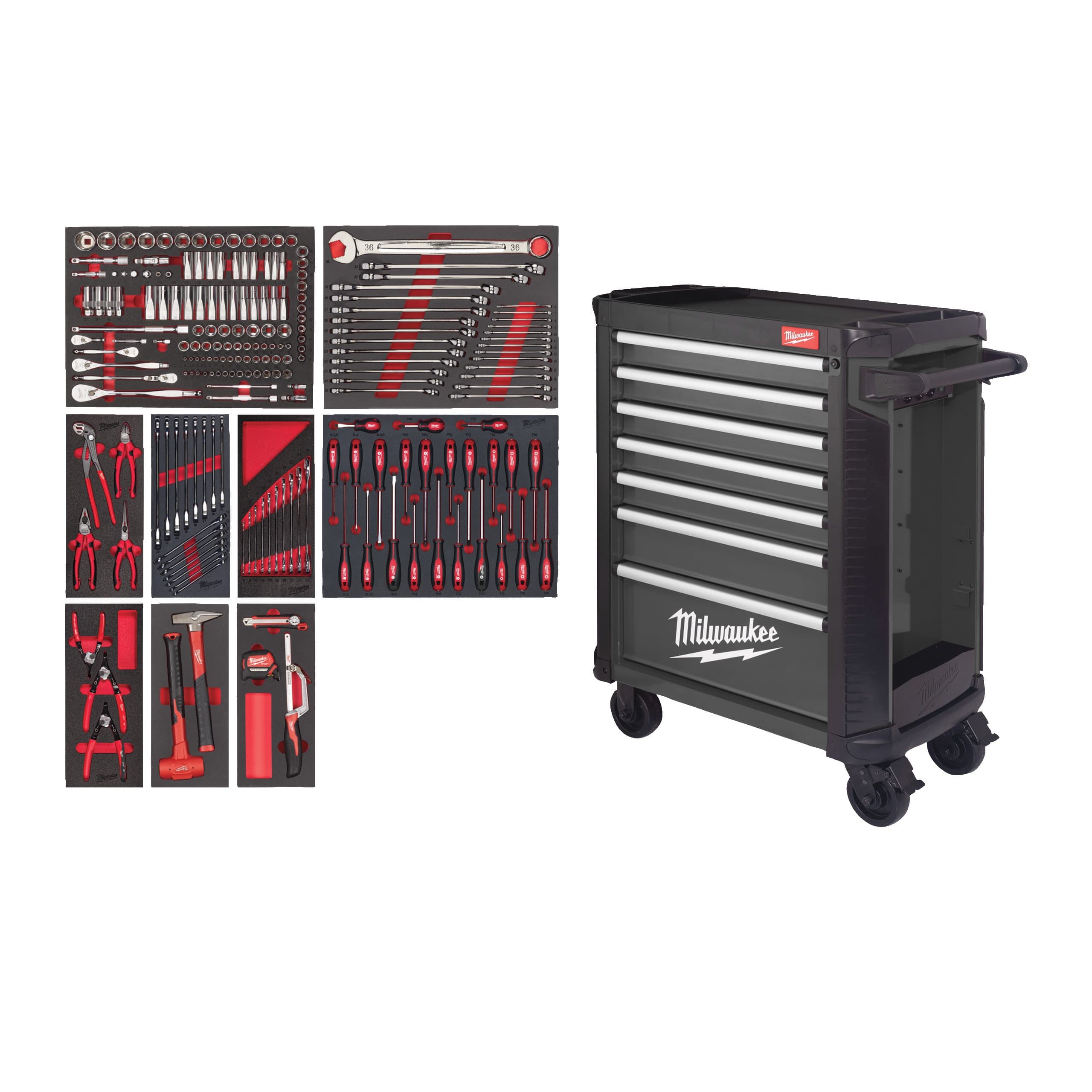 Milwaukee 206 pc Filled TOOLGUARDTM 30IN/78cm GREY