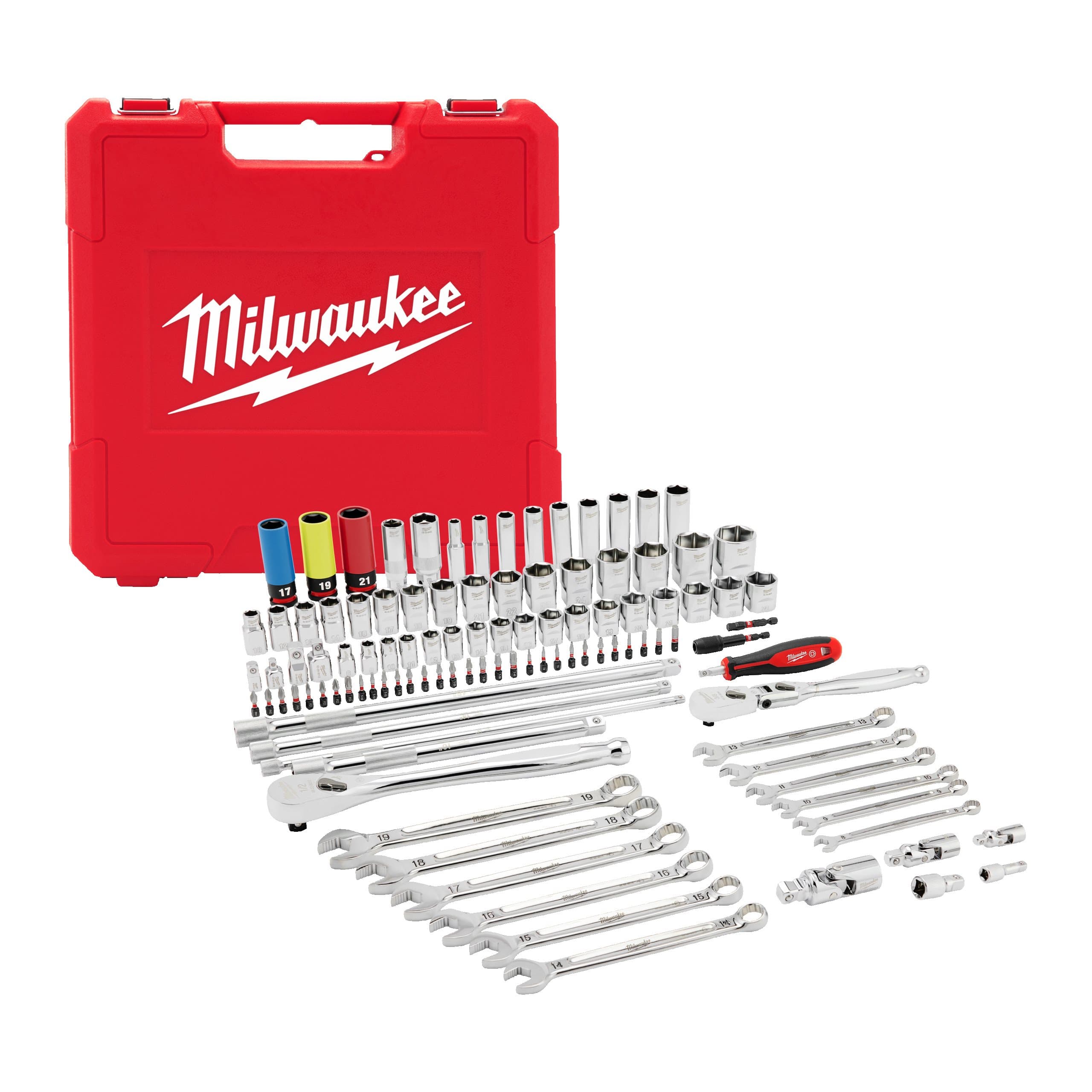 Milwaukee 108 pc 1/4'' & 3/8'' & 1/2'' Drive Mechanics Set